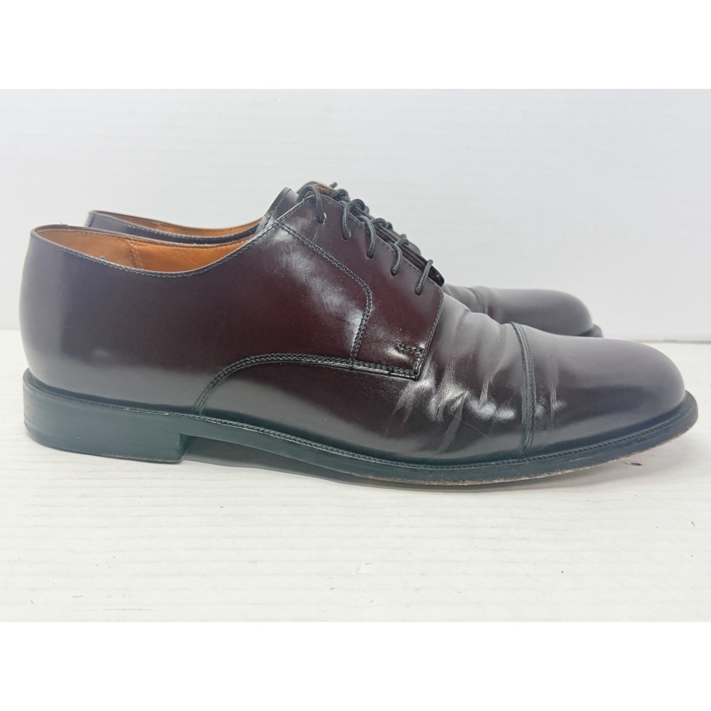 Cole Haan City 841047 Men's 11.5 E Burgundy Leather Cap Toe Derby Dress Shoes